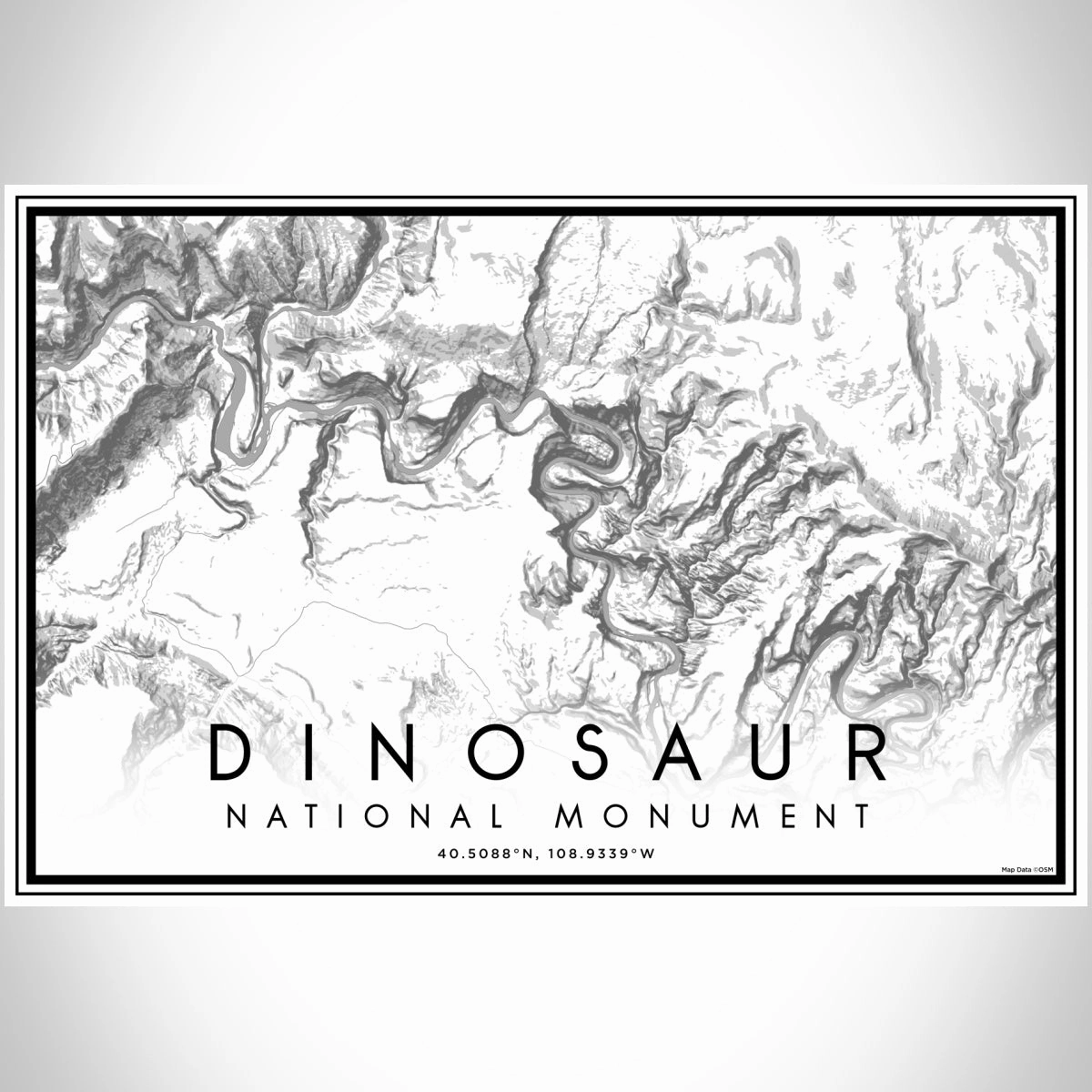 Dinosaur - National Monument Map Print in Classic