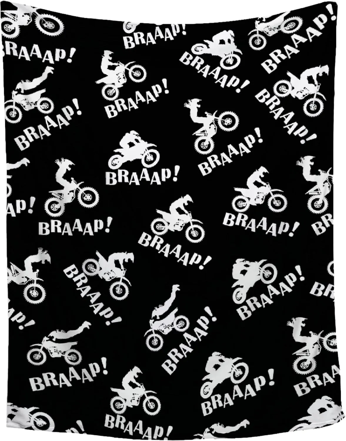 Dirt Bikes Throw Blanket,Gift for Motocross Rider,Extreme Sports Flannel Blanket for Boys Kids Teens,Motorcycle Fuzzy Blanket Plush Blankets for Couch,Bed,Camping,Travel,50"x60"-Full Size for Teens