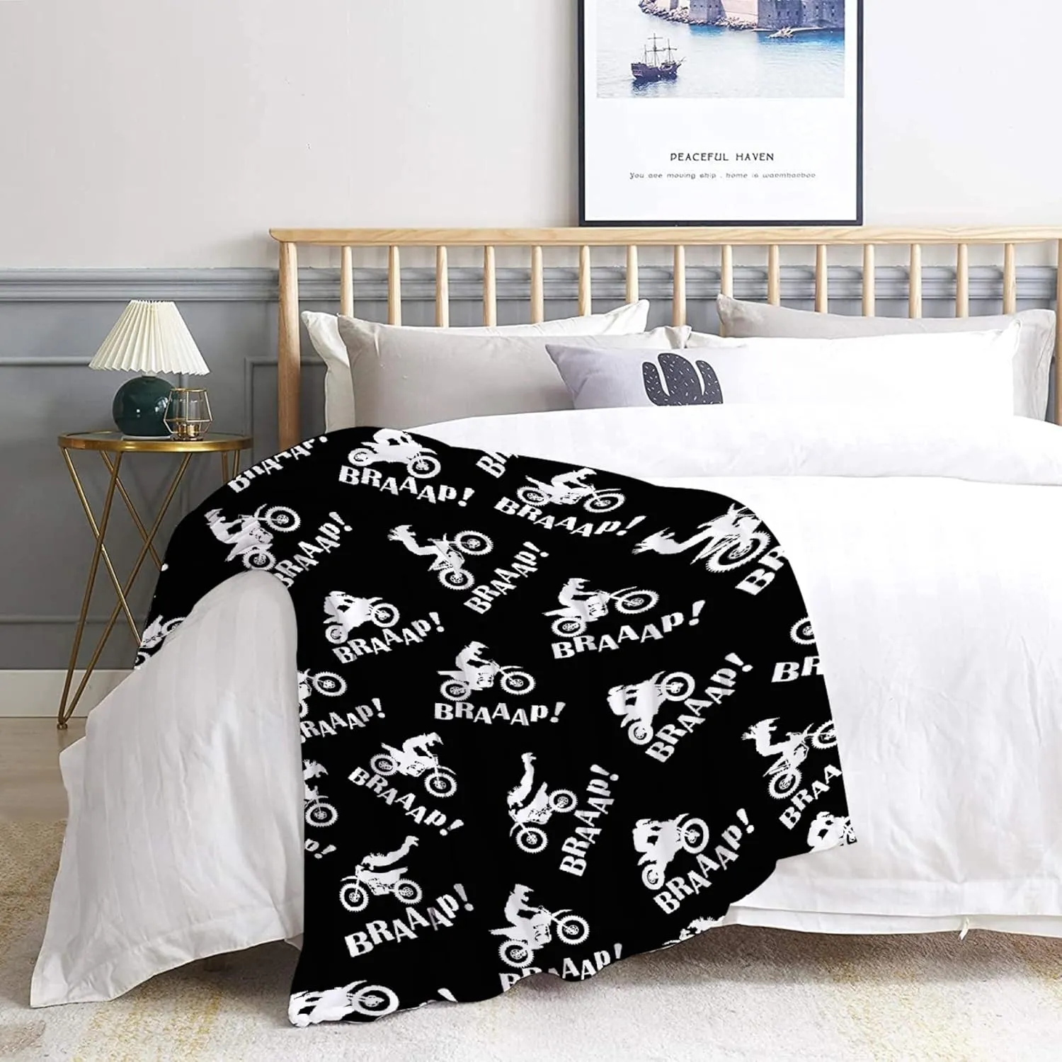 Dirt Bikes Throw Blanket,Gift for Motocross Rider,Extreme Sports Flannel Blanket for Boys Kids Teens,Motorcycle Fuzzy Blanket Plush Blankets for Couch,Bed,Camping,Travel,50"x60"-Full Size for Teens