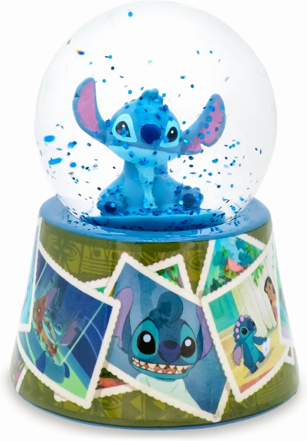 Disney Lilo & Stitch Vintage Photos Mini Light-Up Snow Globe for Adults with Glitter | 3 Inches