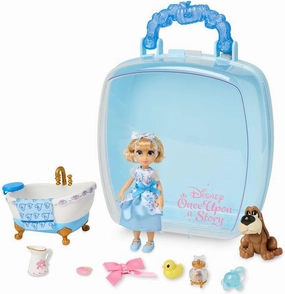 Disney Store Official Cinderella Once Upon a Story Mini Doll Playset, 5 Inch Princess Dolls, Girl Toys, 4 Year Old Girl Birthday Gifts
