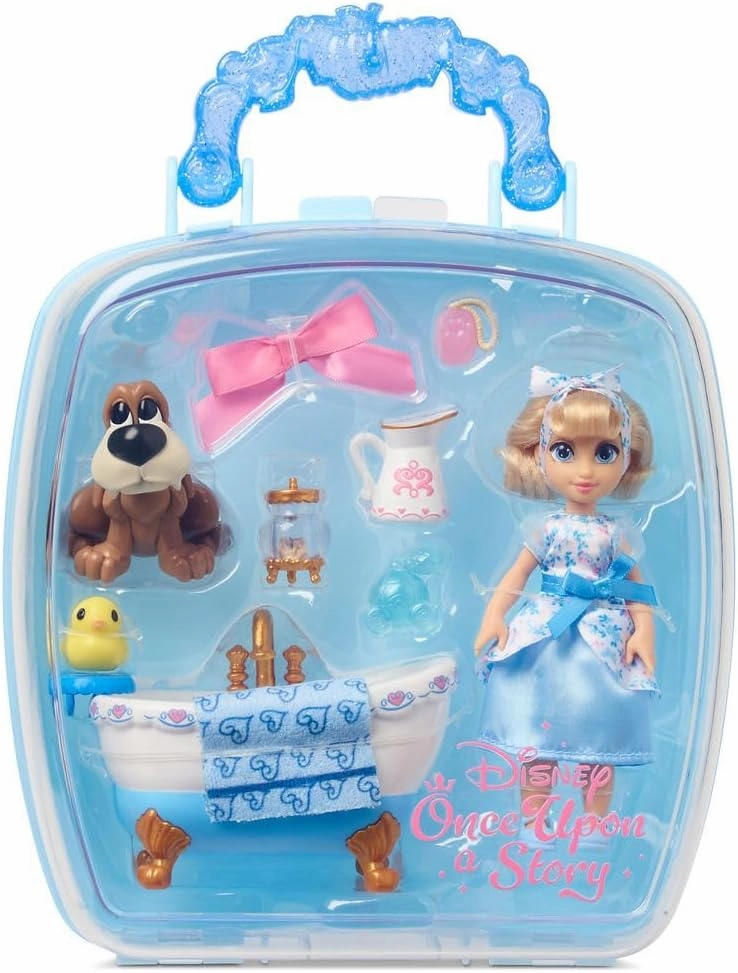 Disney Store Official Cinderella Once Upon a Story Mini Doll Playset, 5 Inch Princess Dolls, Girl Toys, 4 Year Old Girl Birthday Gifts