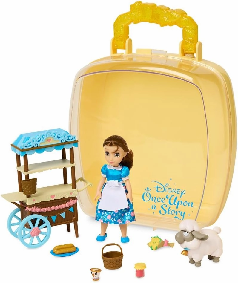 Disney Store Official Princess Belle Beauty and The Beast 5 Inch Doll Playset, Girl Toys, 4 Year Old Girl Birthday Gifts
