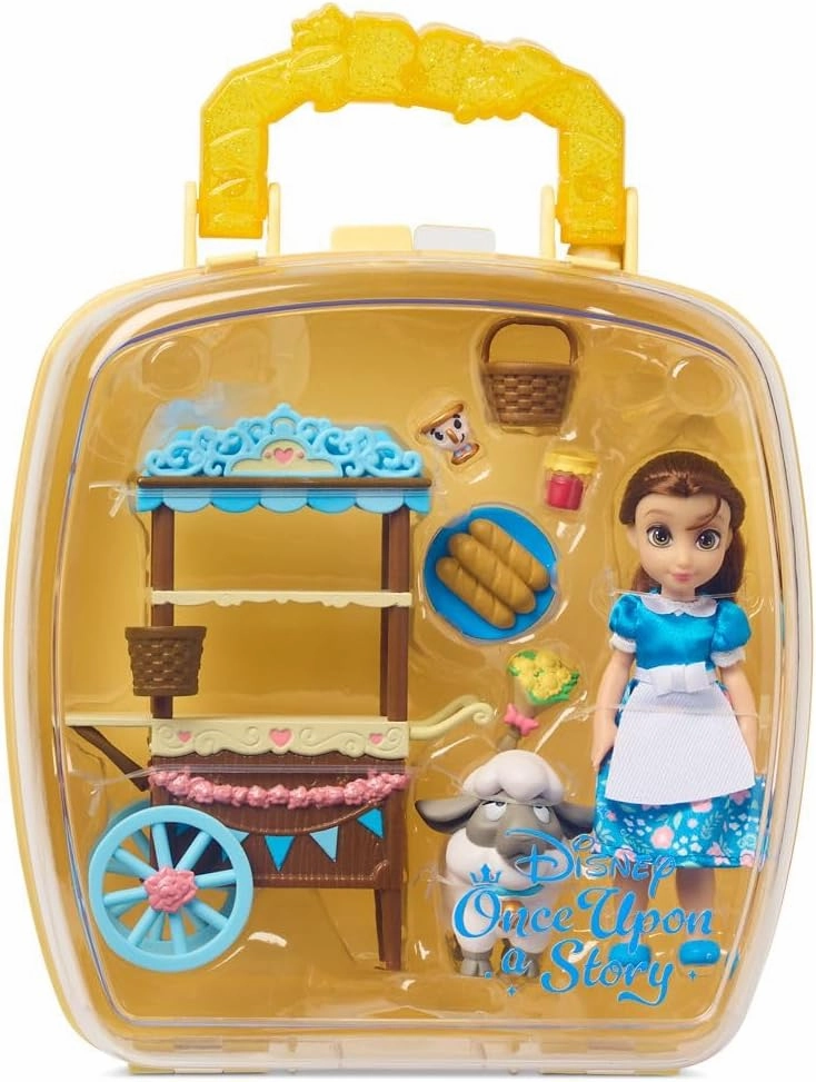 Disney Store Official Princess Belle Beauty and The Beast 5 Inch Doll Playset, Girl Toys, 4 Year Old Girl Birthday Gifts