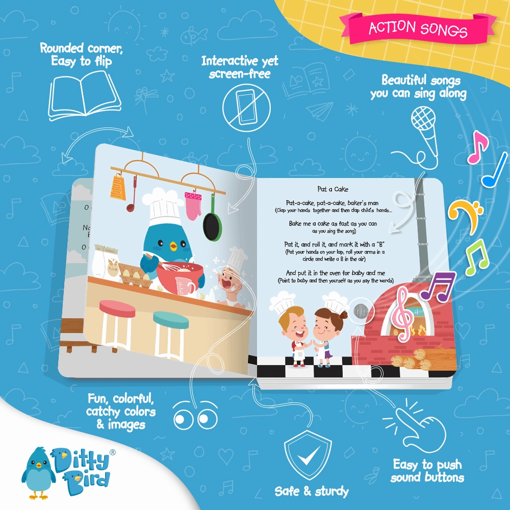 Ditty Bird - Action Songs - Musical Books for Toddlers