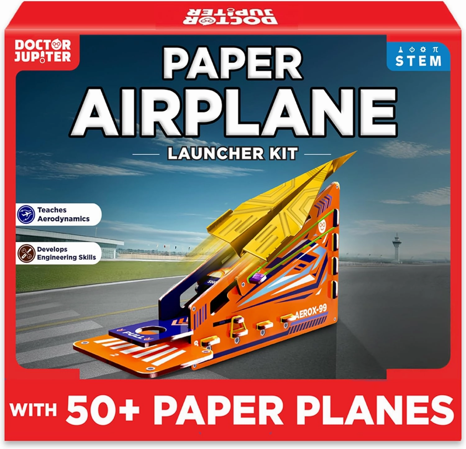 Doctor Jupiter Paper Airplane Book Kit for Kids Ages 6  | Birthday Gift Ideas for 6-7-8-9-10-11-12 Year Old Boys & Girls | Learning & Educational STEM Toy with 50 Paper Airplanes and Launcher