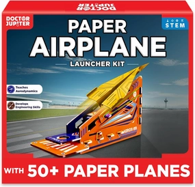 Doctor Jupiter Paper Airplane Book Kit for Kids Ages 6  | Birthday Gift Ideas for 6-7-8-9-10-11-12 Year Old Boys & Girls | Learning & Educational STEM Toy with 50 Paper Airplanes and Launcher