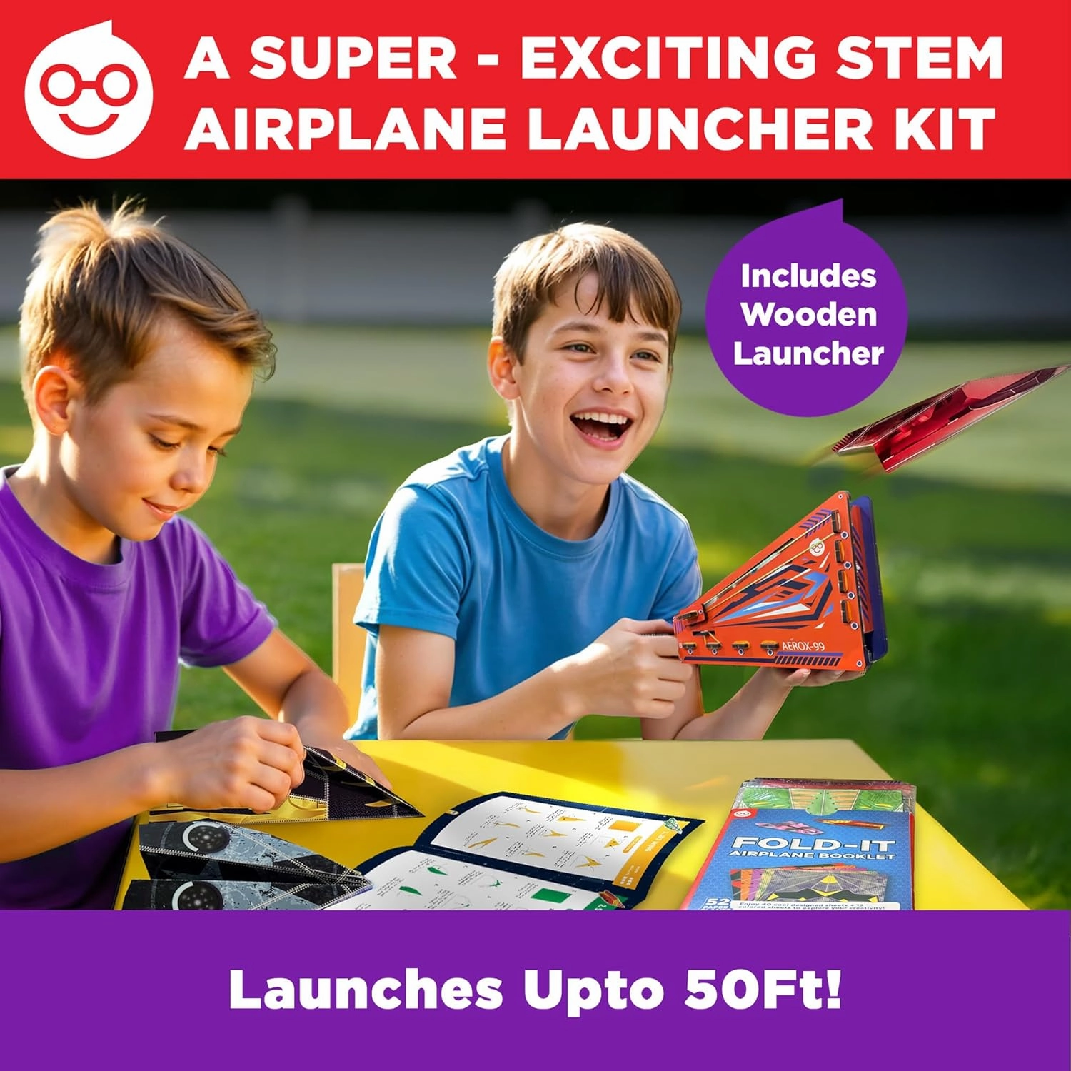 Doctor Jupiter Paper Airplane Book Kit for Kids Ages 6  | Birthday Gift Ideas for 6-7-8-9-10-11-12 Year Old Boys & Girls | Learning & Educational STEM Toy with 50 Paper Airplanes and Launcher
