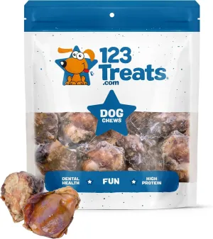 Dog Bone Knee Caps - 100% Natural & Long Lasting Beef Chews Beef Chew Treats for Pets - Ideal for Small to Large Dogs (30 Count - Made in USA)