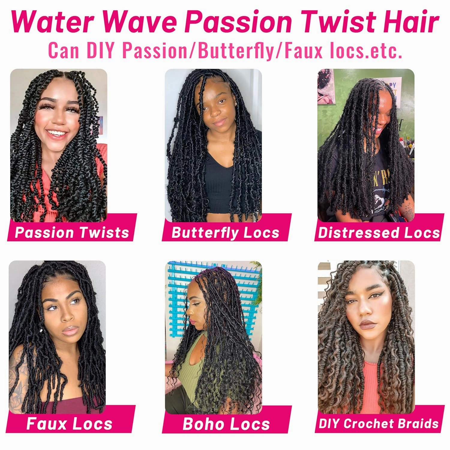 Dorsanee Ombre Honey Blonde Passion Twist Hair 18 Inch 7 Packs Water Wave Crochet Hair Long Bohemian Curly Braiding Hair for Butterfly Locs, Faux Locs, Boho Style Spring Twist Crochet Braids (T27#)