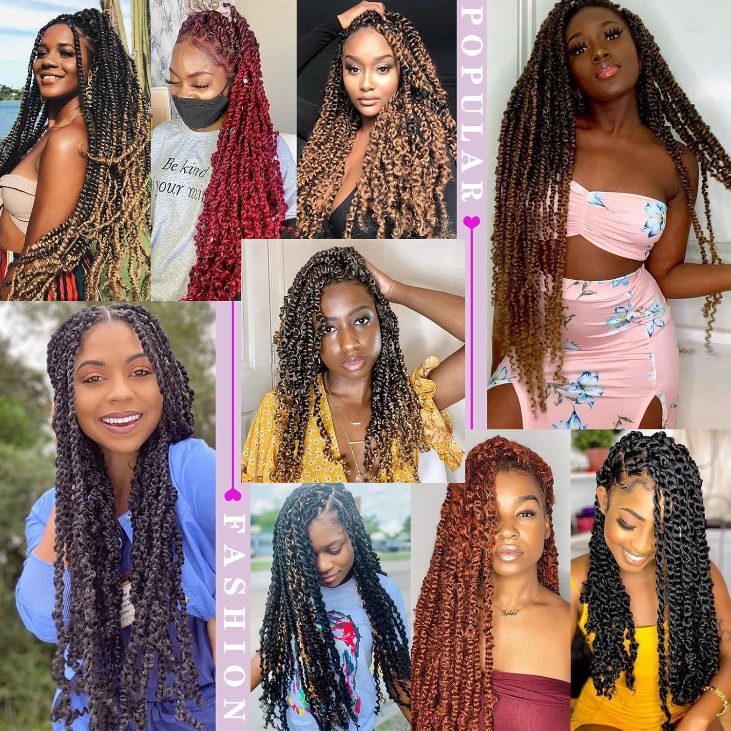 Dorsanee Ombre Honey Blonde Passion Twist Hair 18 Inch 7 Packs Water Wave Crochet Hair Long Bohemian Curly Braiding Hair for Butterfly Locs, Faux Locs, Boho Style Spring Twist Crochet Braids (T27#)