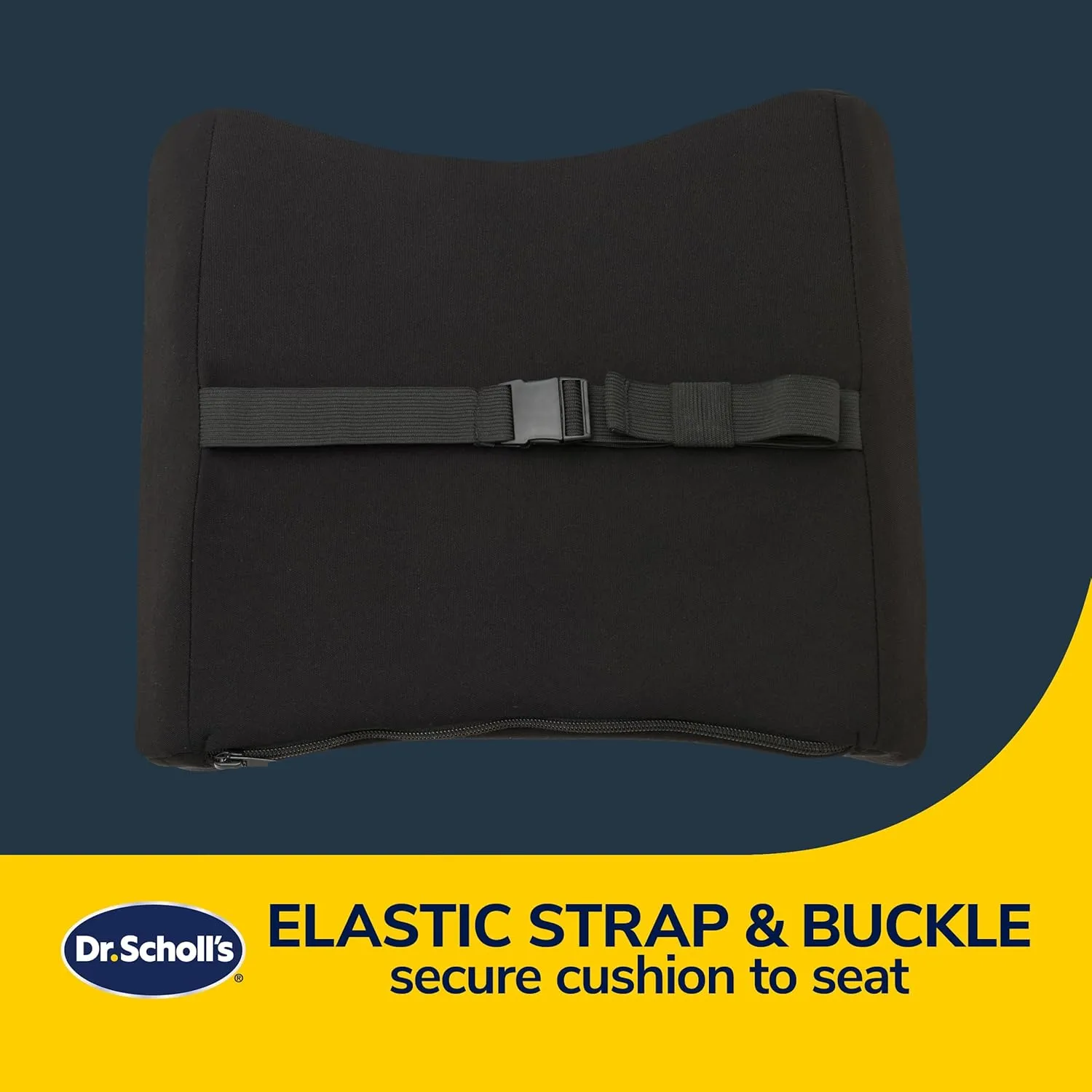 Dr. Scholl's Massaging Gel Lumbar Seat Cushion for Car, Truck, SUV — Black