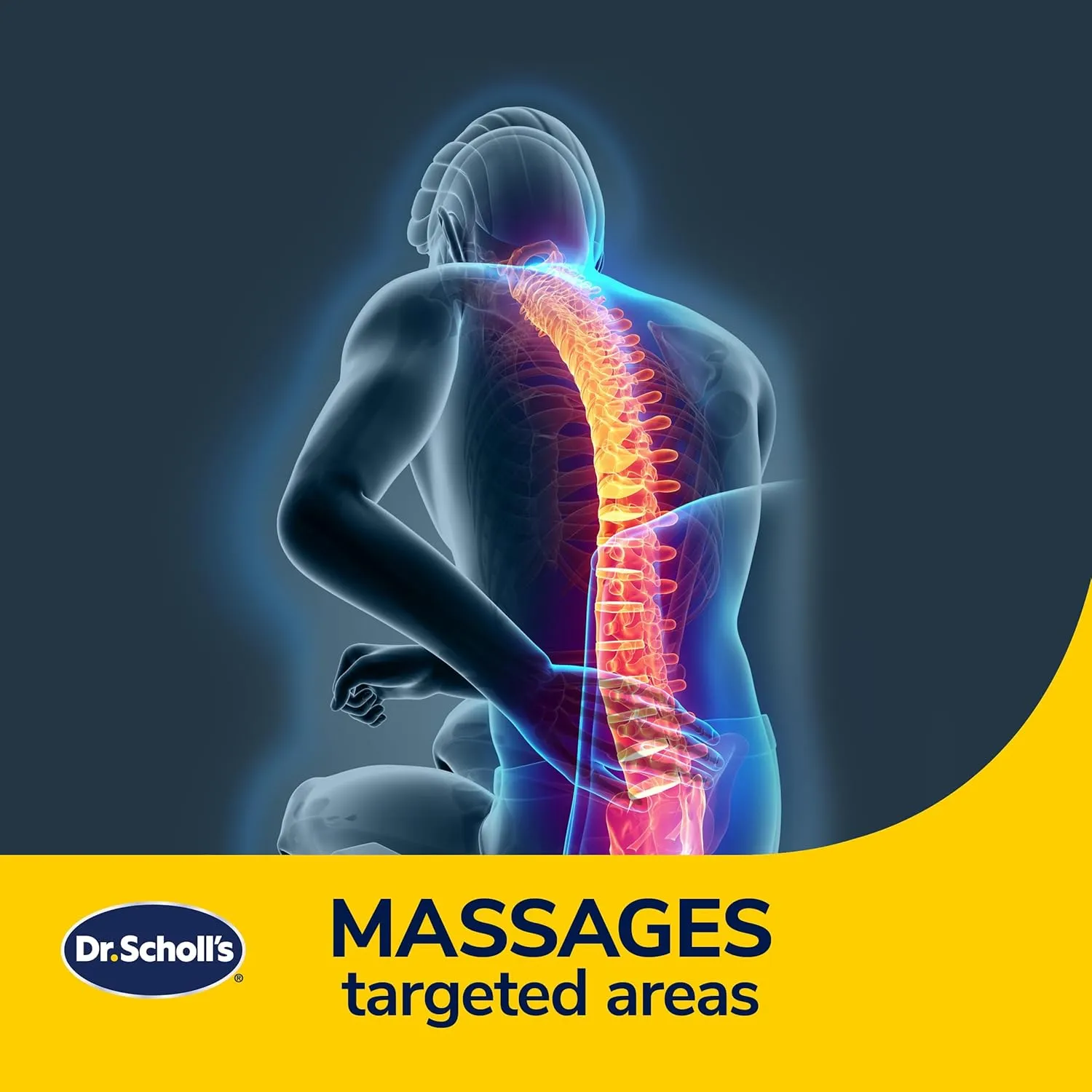 Dr. Scholl's Massaging Gel Lumbar Seat Cushion for Car, Truck, SUV — Black
