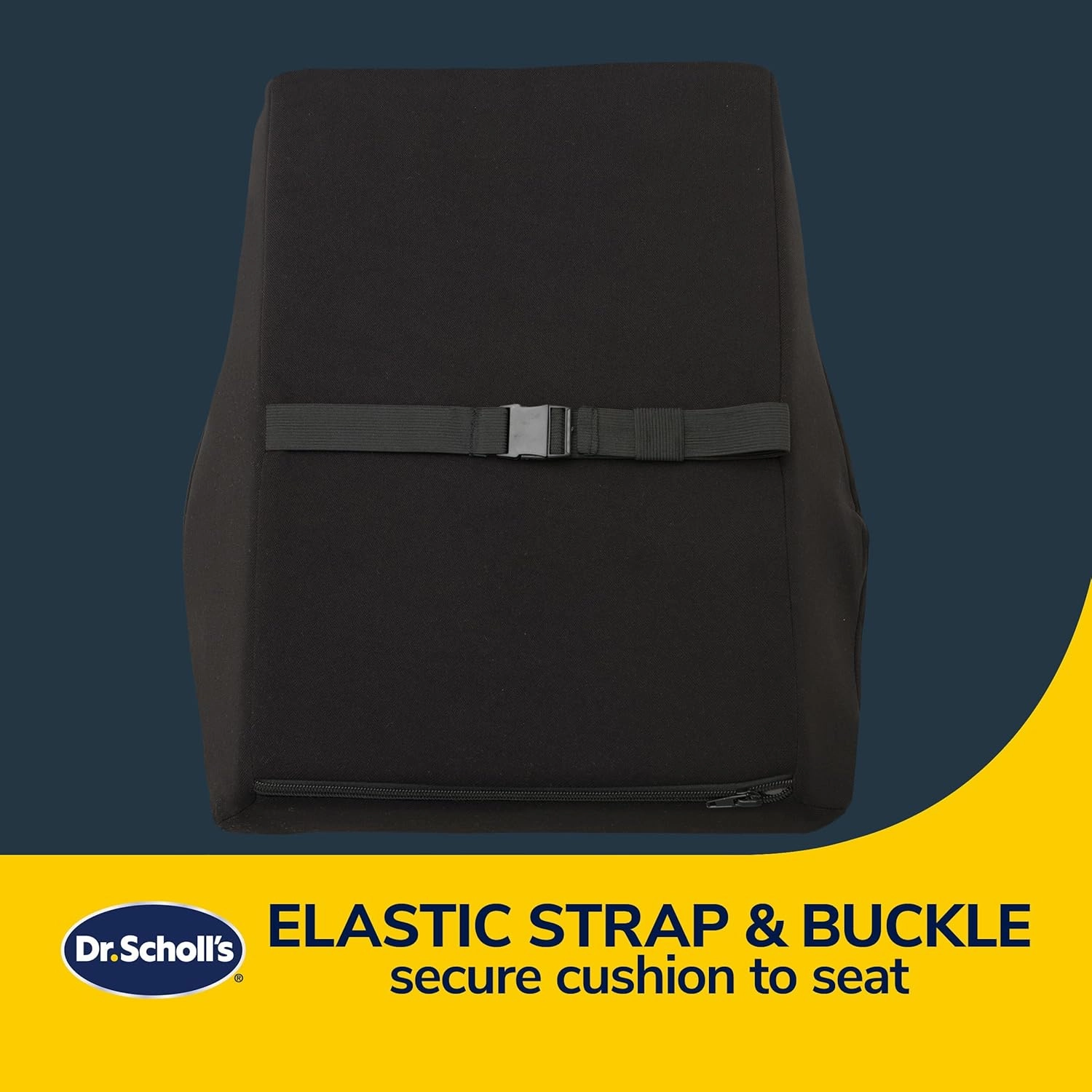 Dr. Scholl's Max Support Copper-Infused Lumbar Seat Cushion for Car, Truck, SUV — Black