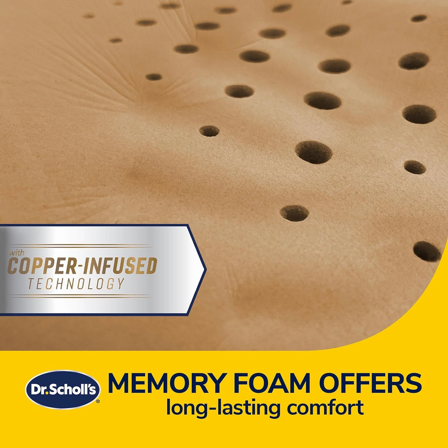 Dr. Scholl's Max Support Copper-Infused Lumbar Seat Cushion for Car, Truck, SUV — Black