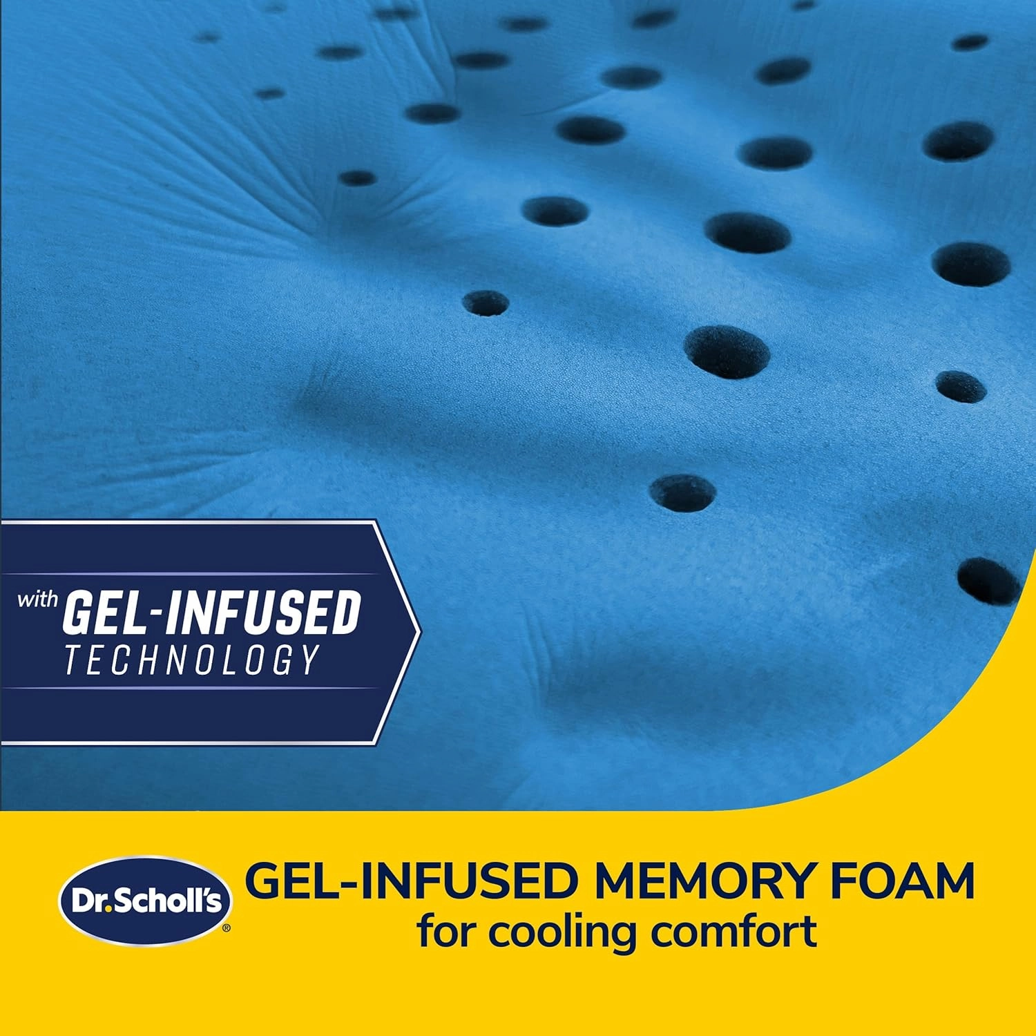 Dr. Scholl's UltraCool Gel-Infused Lumbar Seat Cushion for Car, Office, Home — Black