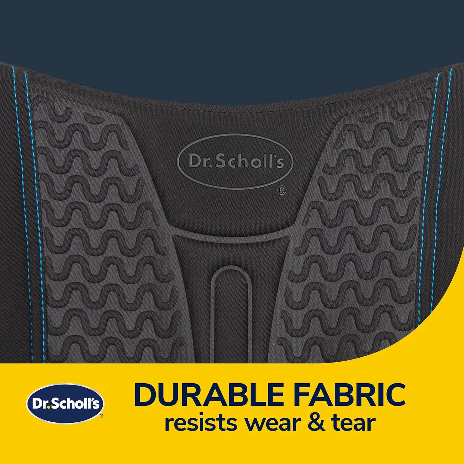 Dr. Scholl's UltraCool Gel-Infused Lumbar Seat Cushion for Car, Office, Home — Black