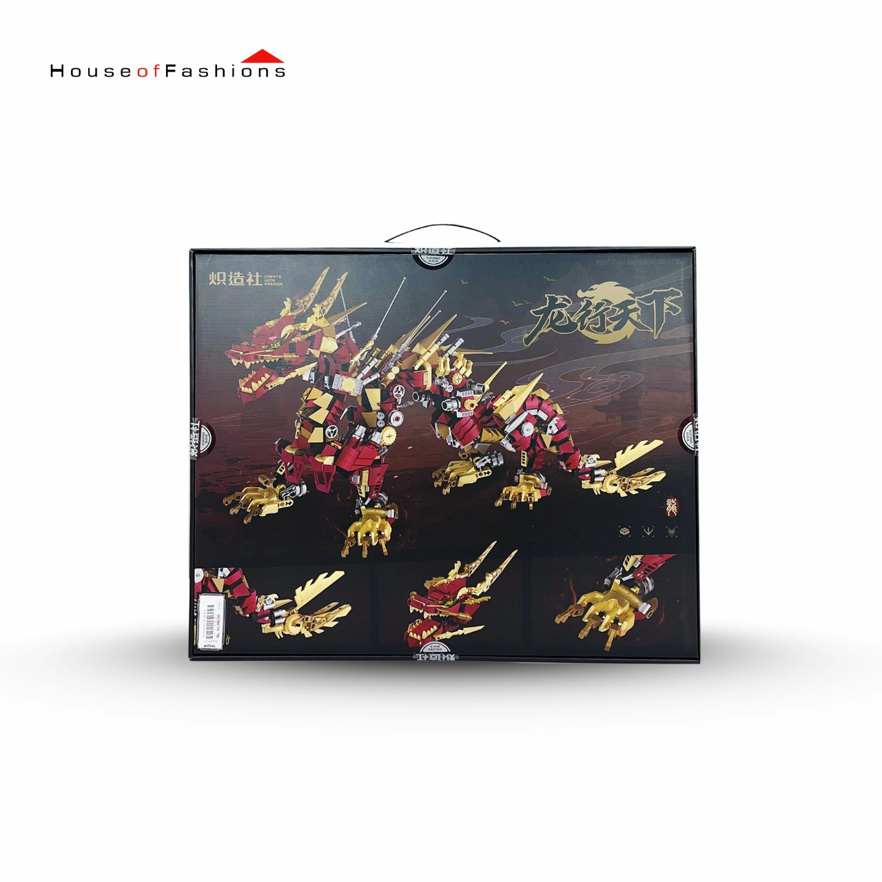 Dragon Building Toy Kit, Mechanical Metallic Dragon Toy Model Building Blocks Set, Dragon Animal Collectible Display Building Sets for Adults Teens Kids Age8  Building Gifts - Red