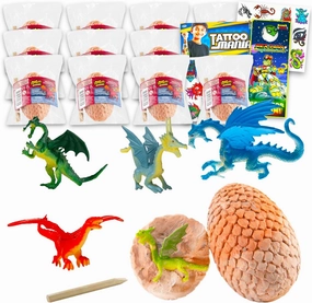 Dragon Egg Digging Kit for Kids - Excavation Toy Bundle with 12 Dragon Mining Kits Including Mystery Mini Figurine for Kids, Boys, Girls | STEM Digging Toy Set Mystery Eggs
