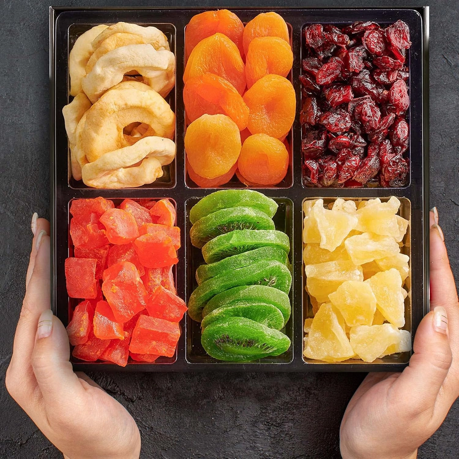 Dried Fruit Gift Basket, Gourmet Gift, Snack Box, in Elegant Drawer Window Gift Box, Gift Set for Birthday Party, Sympathy, Healthy Gift Snack Box for Men and Women. Kosher Parve, Snackberry (Single)