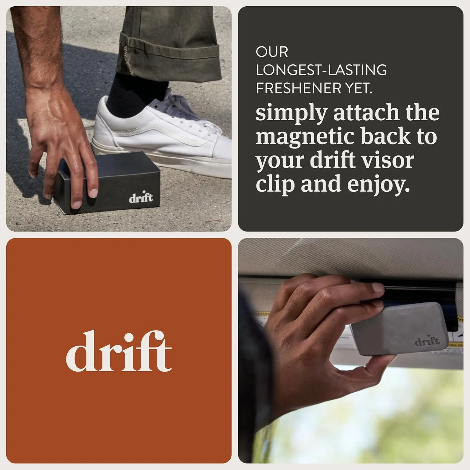 Drift Car Air Freshener - Stone Air Freshener - Car Odor Eliminator - Amber Scent Starter Kit