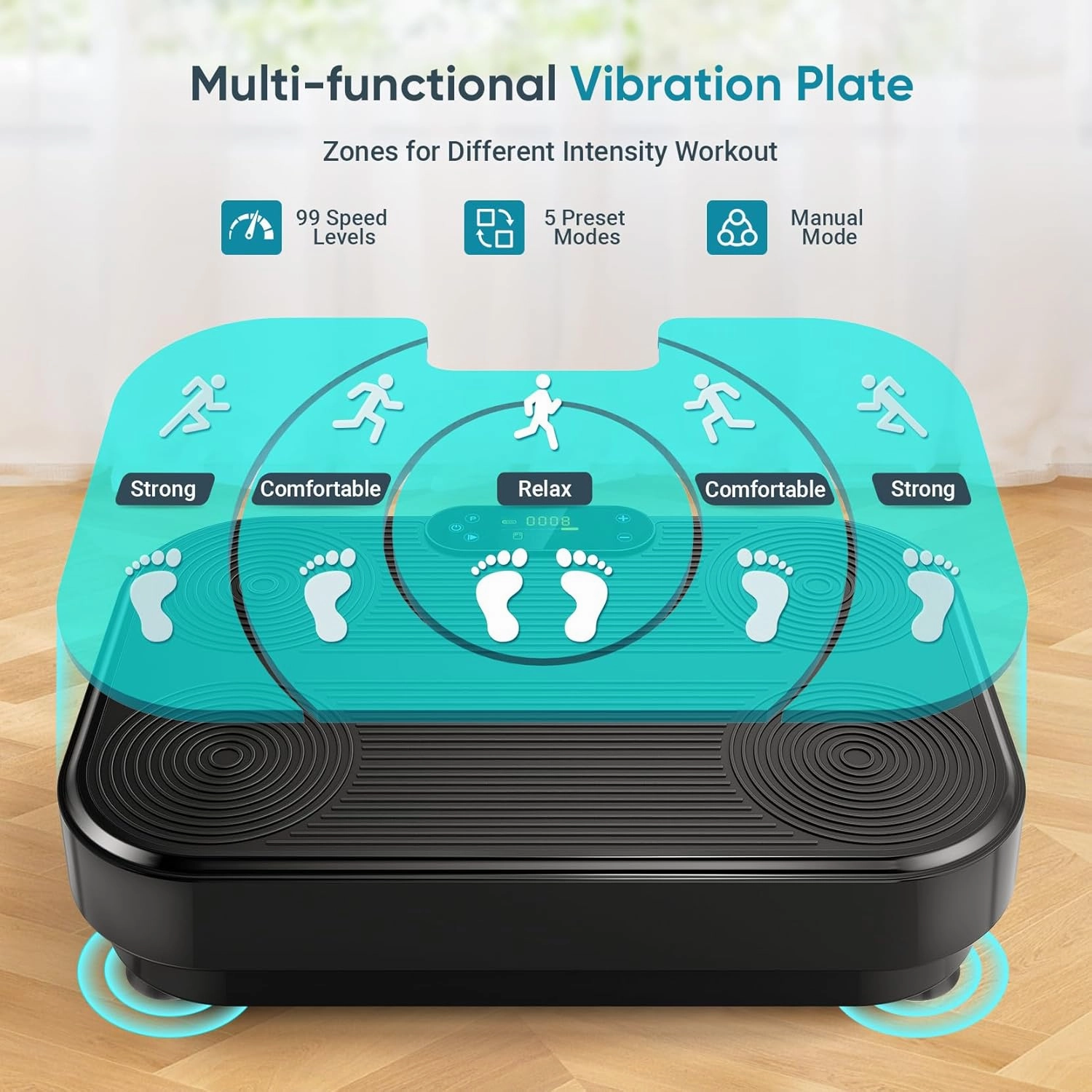Dripex Vibration Plate Exercise Machine, Power Vibrating Plate for Lymphatic Drainage Weight Loss, Whole Body Workout Vibration Plates Fitness Platform, Fat Burner Shake Plate Equipment for Women Men