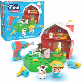 Educational Insights Design & Drill Bolt Buddies Barn - Construction Toys & Tools for Kids, Take Apart STEM Set with Real Electric Toy Drill, Pretend Play Building Kit, Gifts for Toddlers Ages 3 