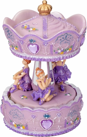 Elanze Designs Prima Donna Ballerina Musical Carousel 6 inch Rotating Figurine Plays Tune Swan Lake