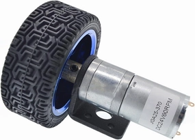 Electric Gear Micro Mini Electric 370 Motor, Motor Bracket Coupling 65MM Wheel, High Power DIY Toy Car Boat Model, 12-1360rpm, axial Battery (Size : 130, Color : 24V)