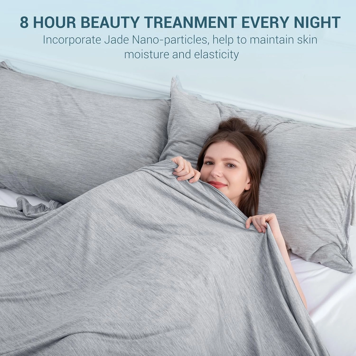 Elegear Revolutionary Cooling Blanket Throw, Absorbs Heat to Keep Body Cool for Night Sweats, Arc-Chill 3.0 Cool Fiber Q-Max>0.5 for Hot Sleepers, Lightweight Summer Cold Blankets for Sleeping, Grey