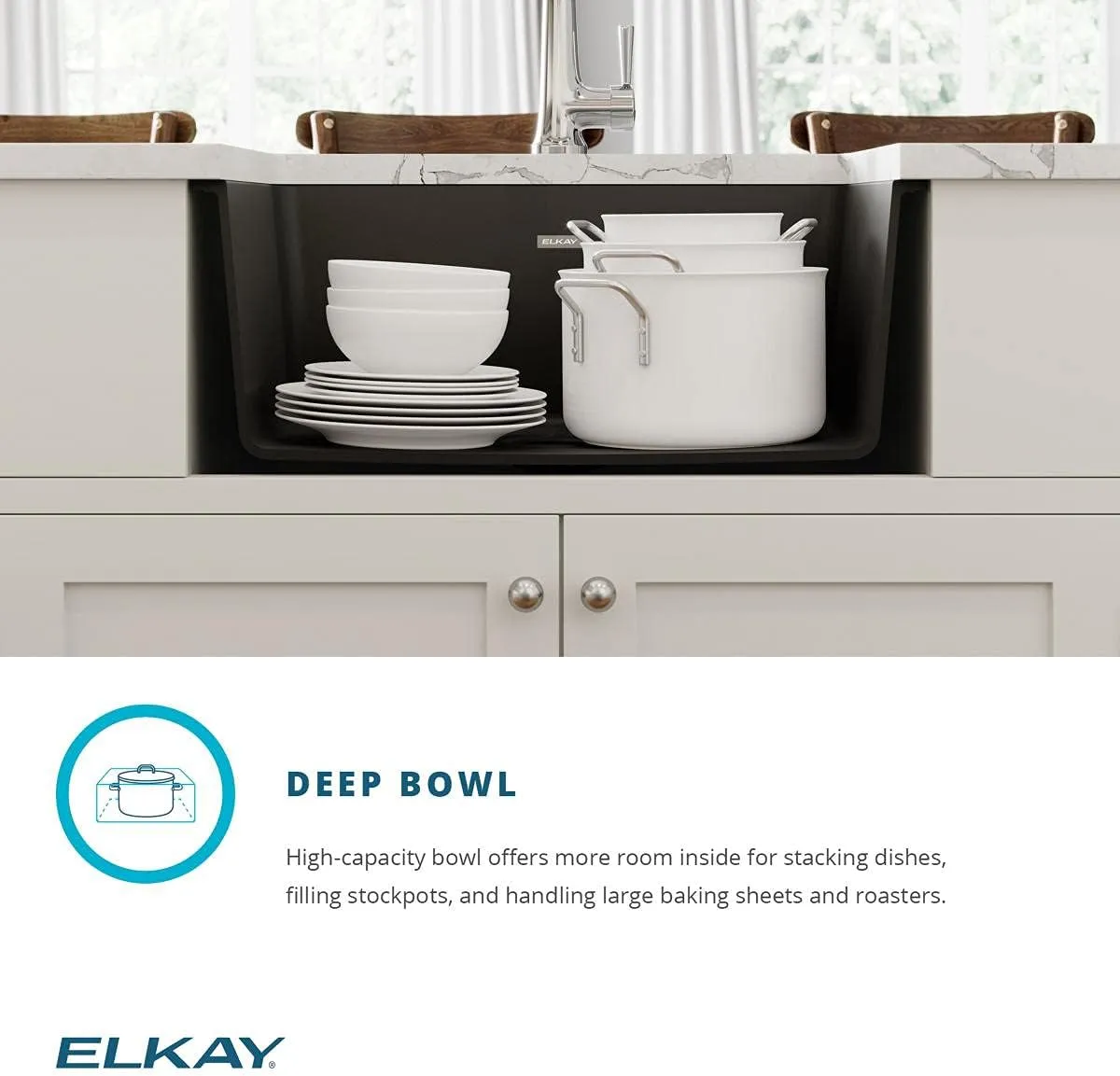 Elkay Quartz Classic 24-5/8" x 18-1/2" x 9-1/2" Single Bowl Undermount Sink Kit with Filtered Faucet Greystone