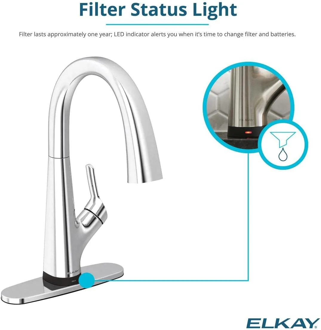 Elkay Quartz Classic 24-5/8" x 18-1/2" x 9-1/2" Single Bowl Undermount Sink Kit with Filtered Faucet Greystone
