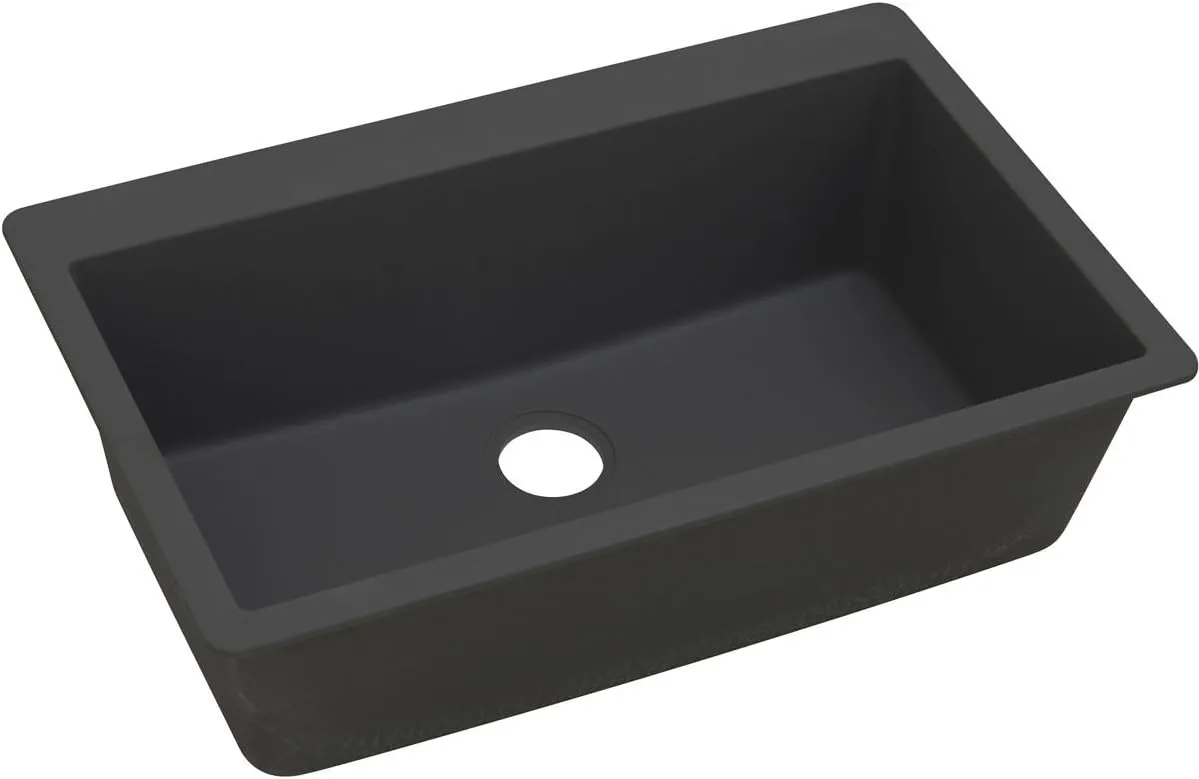 Elkay Quartz Classic ELGR13322BK0 Black Single Bowl Top Mount Sink