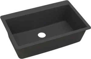 Elkay Quartz Classic ELGR13322BK0 Black Single Bowl Top Mount Sink