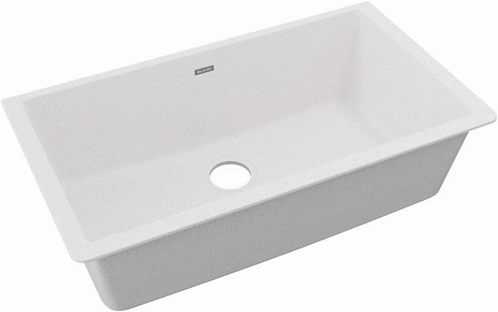 Elkay Quartz Classic ELGRU13322WH0 White Single Bowl Undermount Sink