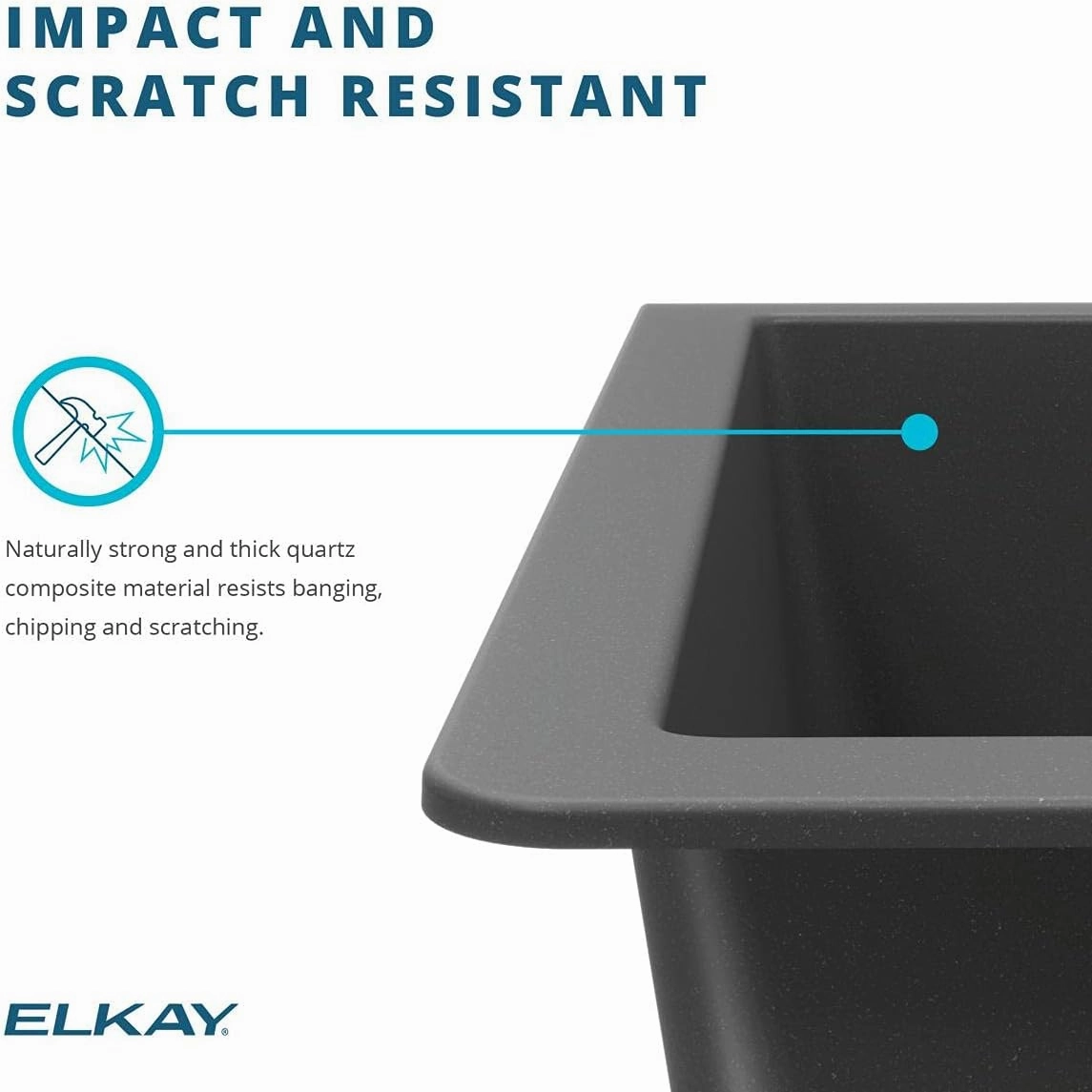 Elkay Quartz Classic ELGU2522BQ0 Single Bowl Undermount Sink, Bisque