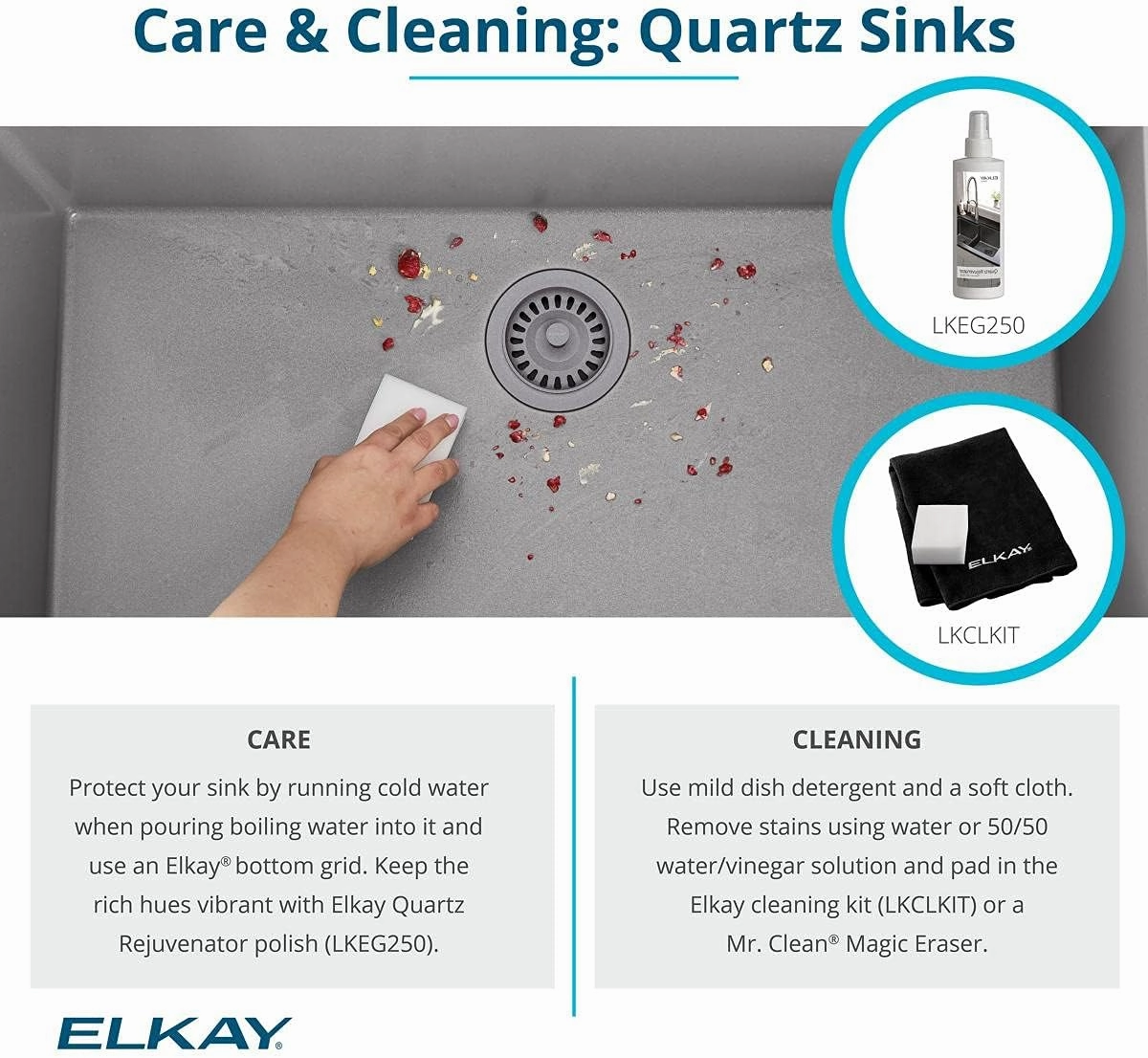 Elkay Quartz Classic ELGU2522BQ0 Single Bowl Undermount Sink, Bisque