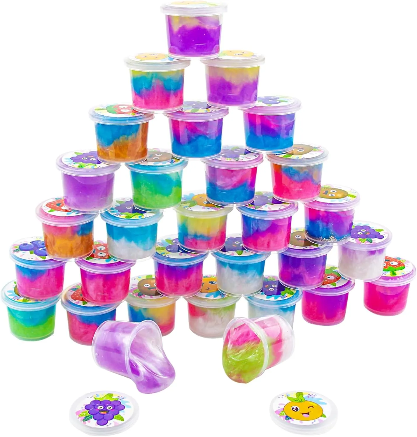 Elover Party Favors for Kids Galaxy Putty Slime Kit Tactile and Visual Experience, Stress Relief Toy,Goody Bag Toys, Christmas Stocking Stuffers for Girls Boys (Fruit Style)