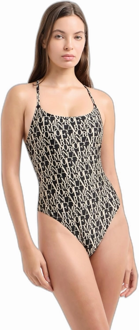 Emporio Armani Women's Classic Fit Logomania One Piece Swimsuit