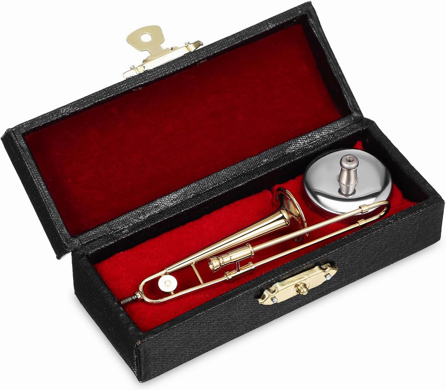 ERINGOGO Copper Miniature Trombone Decor Mini Instrument Toys for Display Music Lover's Present