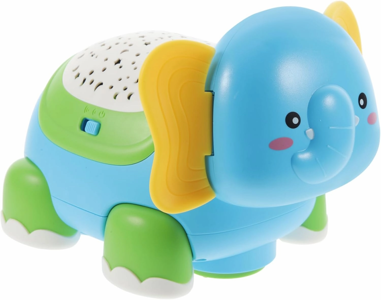 ERINGOGO Musical Crawling for Babies Elephant Electric Crawling Crawling Cartoon Plaything Cognitive Musical Crawling Sky-Blue Plastic