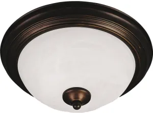 Essentials-3 Light Flush Mount in Utility Style-Oil Rubbed Bronze Finish-Marble Glass Color