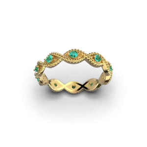 Eternity Emerald Gold Band Made in Italy