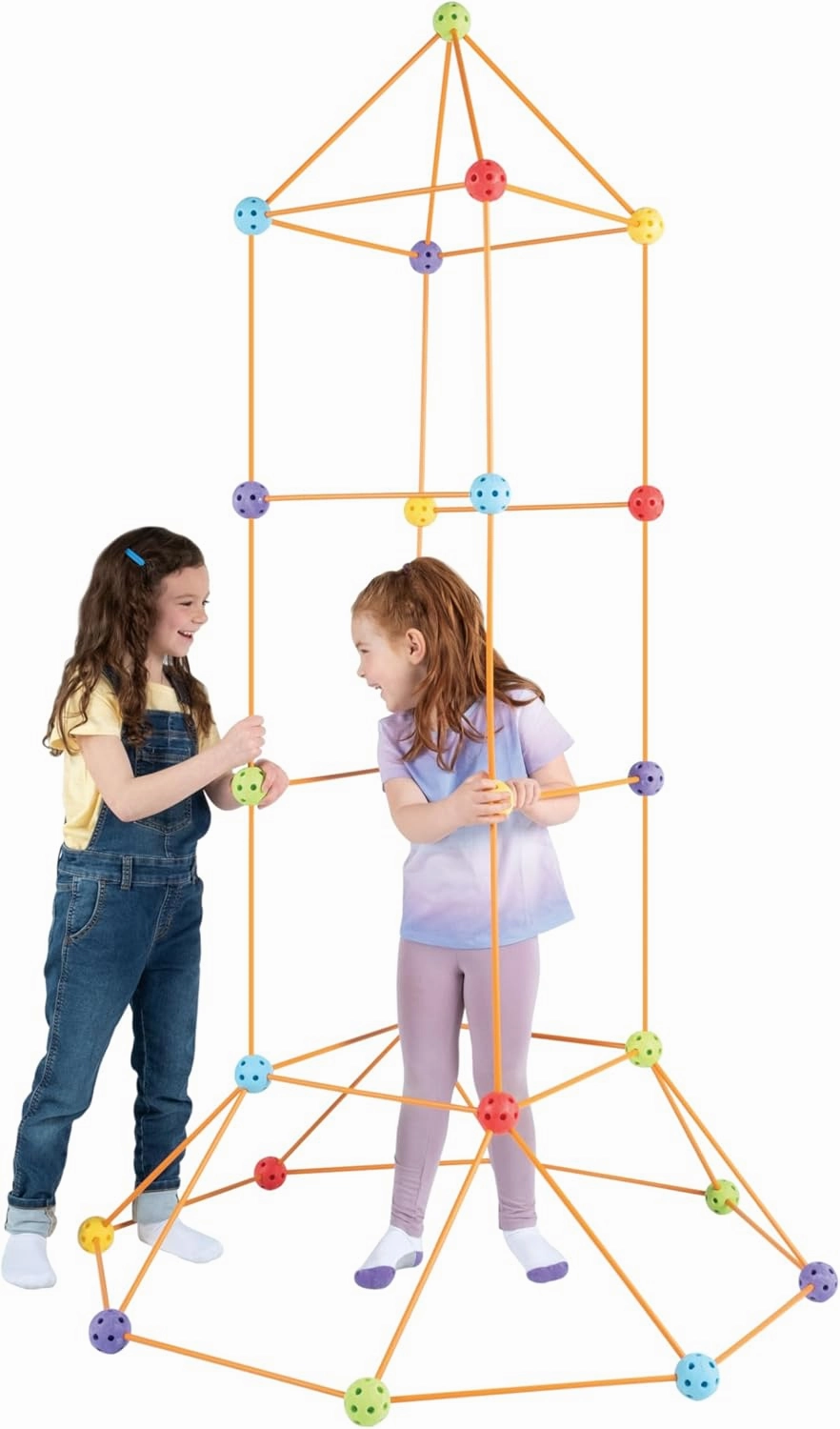 Everest Toys Multicolor - 69 Piece Fort Building Kit - Buildable Indoor/Outdoor Kids DIY Stem Toy