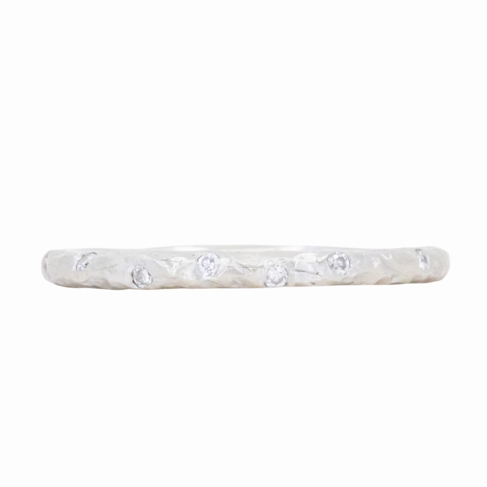 Evergreen Band with Embedded Diamonds