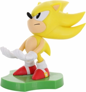 Exquisite Gaming: Holdems: SEGA - Super Sonic - Earbud & Phone Holder, Cable Guys Stand, Mini Collectibles with a Twist, Classic Sonic, Licensed Figure