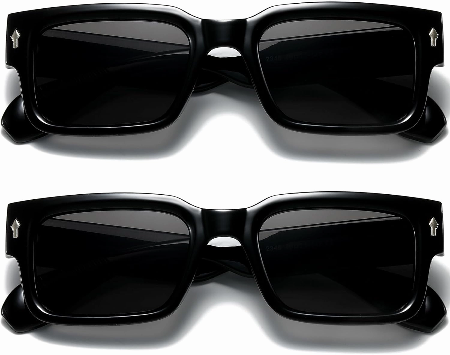 EYLRIM Square Frame Sunglasses for Women Men Trendy Chunky Rectangle Sun Glasses Black Shades UV400 Protection