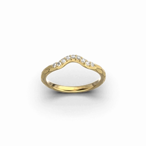 Faceted Stacking Curved Wedding Band Made in Italy