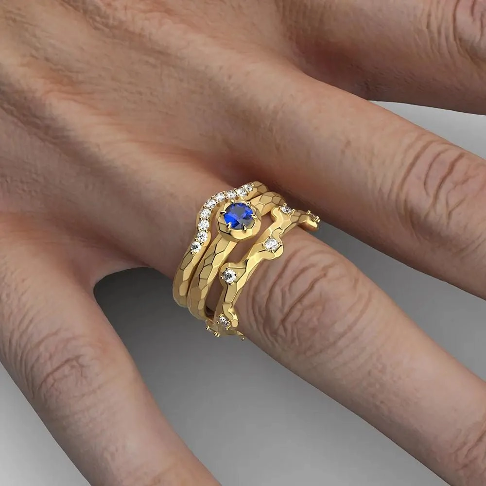 Faceted Stacking Curved Wedding Band Made in Italy