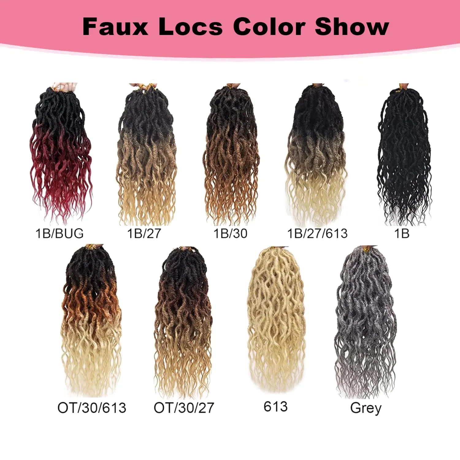 Faux Locs Crochet Hair 18 Inch Soft Locs 7Packs Boho Goddess Locs Crochet Hair with Curly Ends Pre-looped Crochet Locs for Black Women Dreadlock Synthetic Crochet Braids (0T430, 18Inch(Pack of 7))